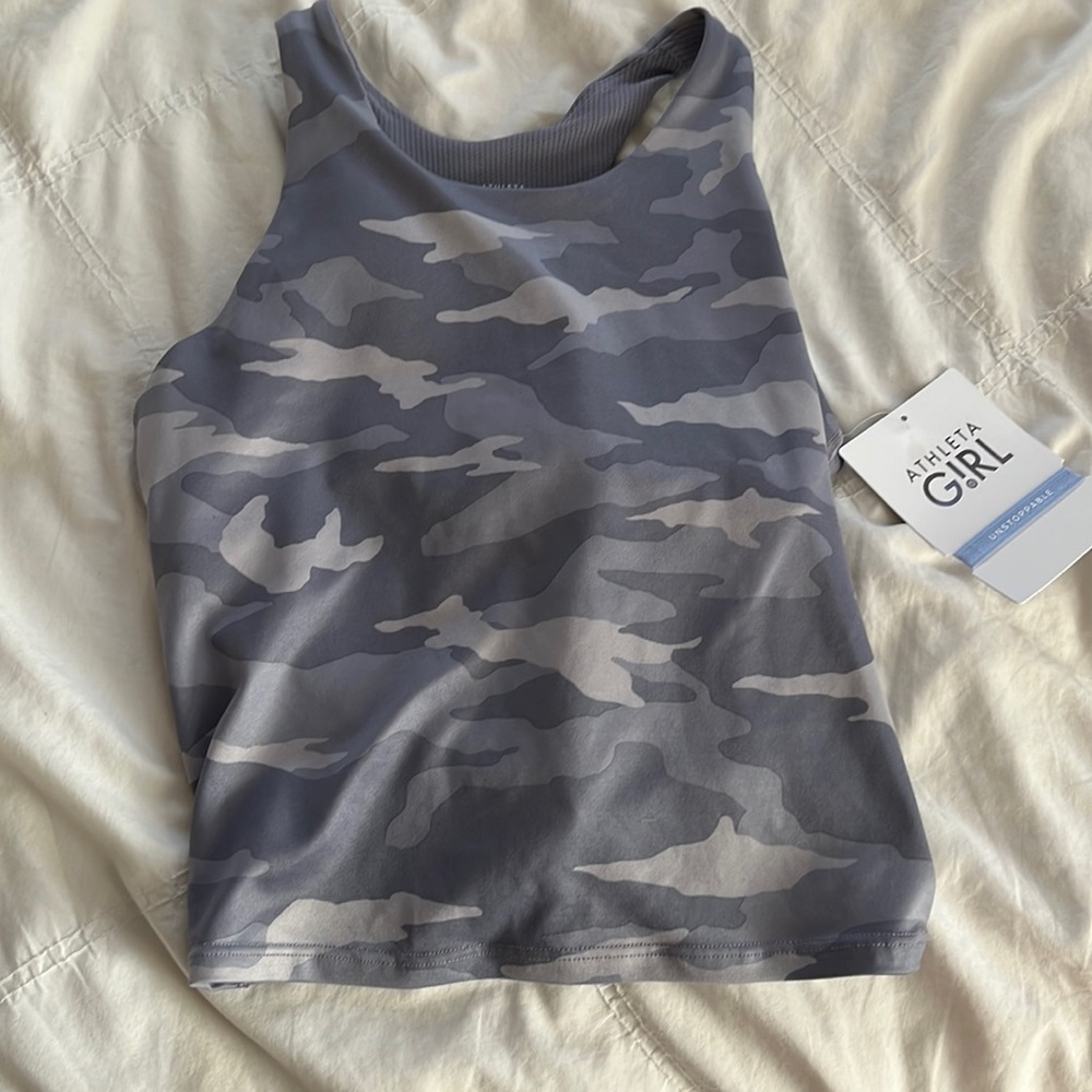 purple athleta camo tank top XL girl